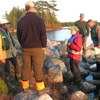 Sampling trout in Tangier Grand Lake wilderness area, NS